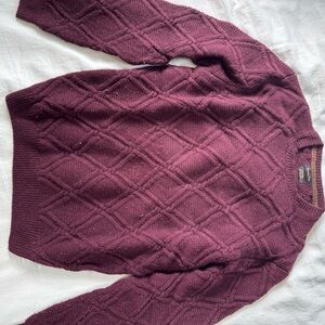 Massimo Dutti Maroon Knit Sweater